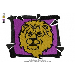 Lion Embroidery Design 4